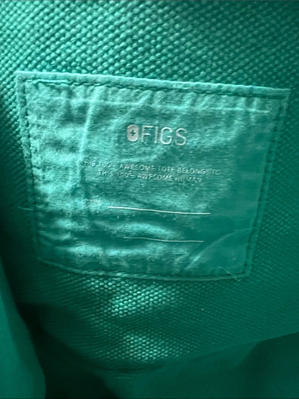 Figs Large Tote Bag in Teal Green